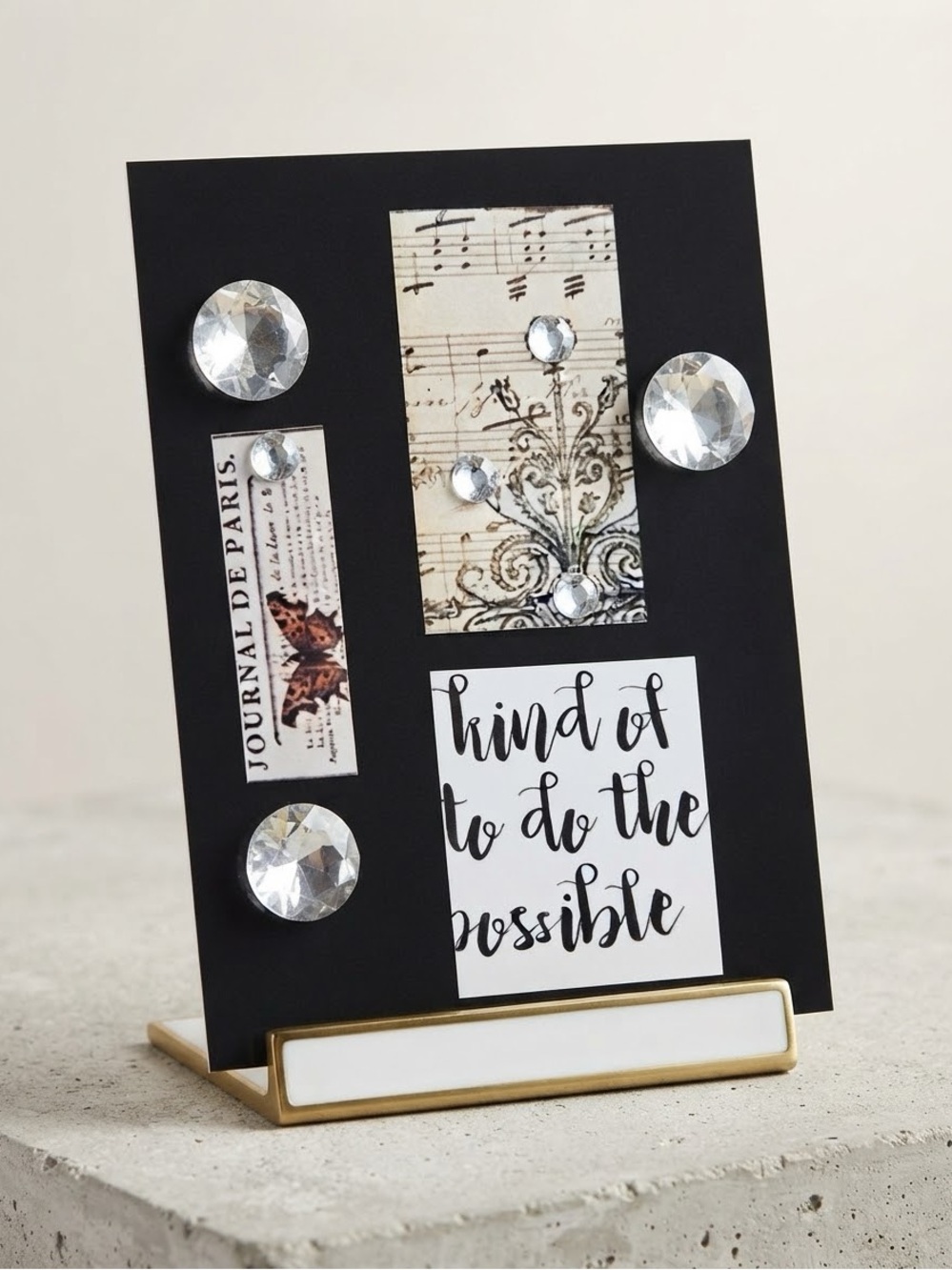 Black Gift Card with Crystal Accents